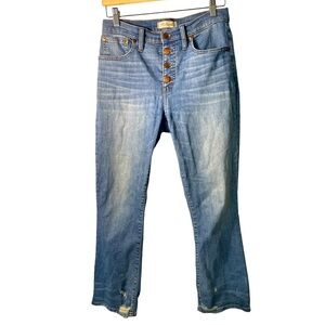 Madewell Cali Demi Boot Button Fly Distressed Jeans 27